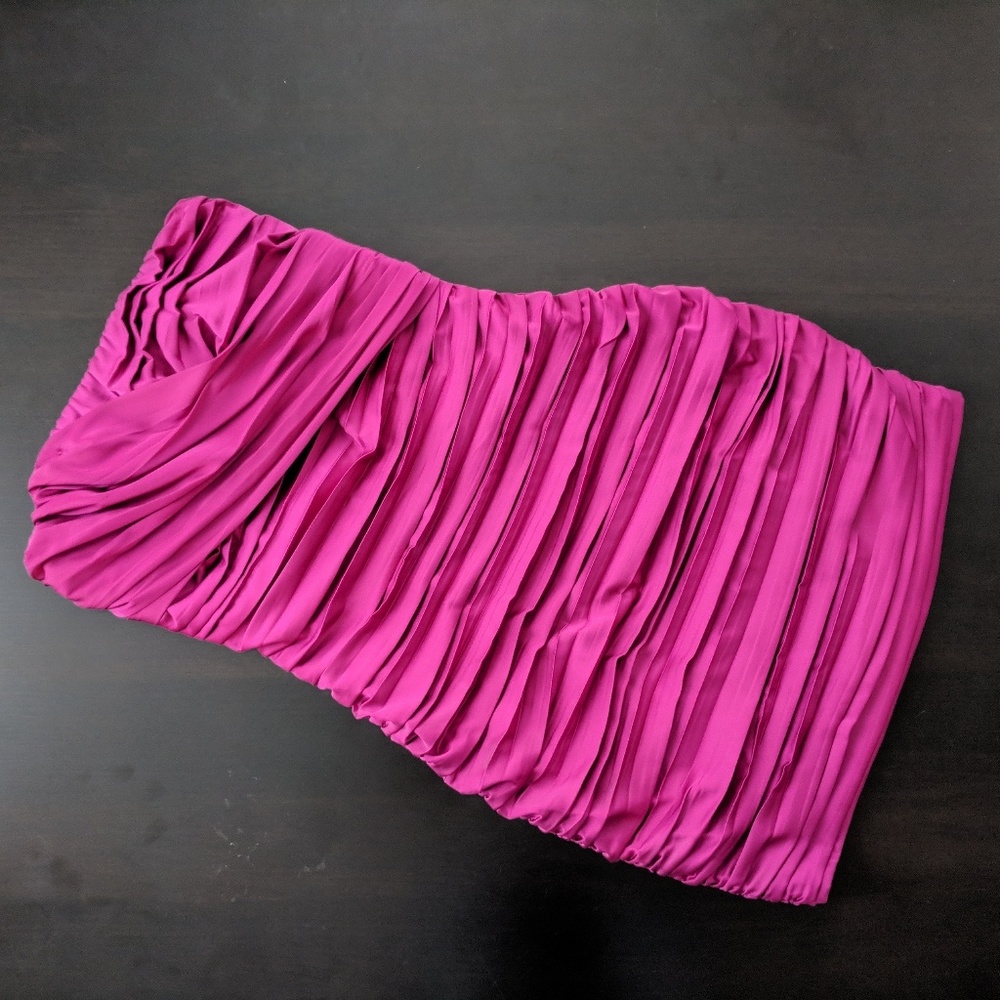 Strapless Ruched Mini Dress from Express